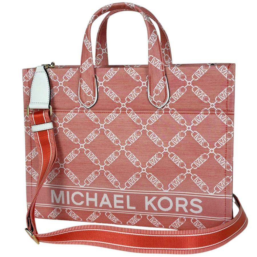 本物 マイケルコース MICHAEL KORS マーサー 2WAY ショルダーバッグ ハンドバッグ コーティングキャンバス ベージュ ピンク バッグ 中古 マイケルコース MICHAEL KORS マイケルコース ミニハンドバッグ