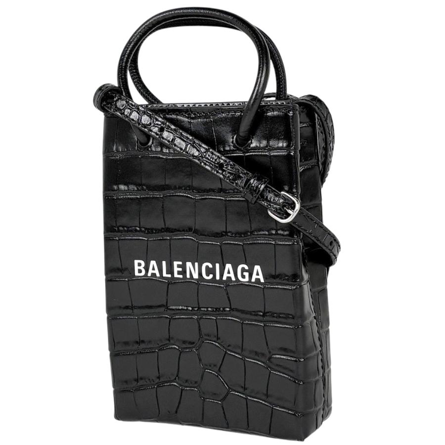 BALENCIAGA ブラック ショッピングフォンホルダー 【公式通販】
