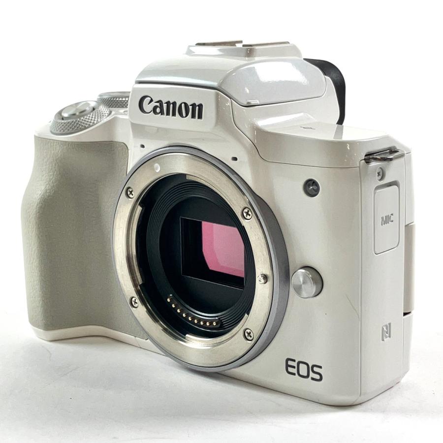 キヤノン Canon EOS Kiss M EF-M 15-45 IS STM レンズキット ホワイト デジタル ミラーレス 一眼カメラ 中古の画像