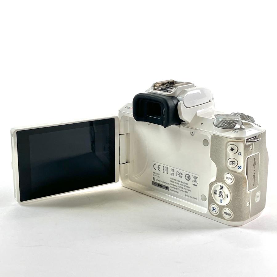 キヤノン Canon EOS Kiss M EF-M 15-45 IS STM レンズキット ホワイト デジタル ミラーレス 一眼カメラ 中古の画像
