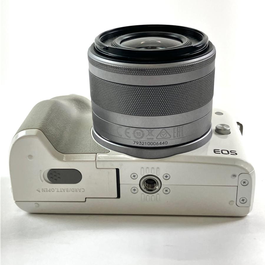 キヤノン Canon EOS Kiss M EF-M 15-45 IS STM レンズキット ホワイト デジタル ミラーレス 一眼カメラ 中古の画像