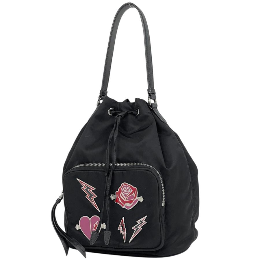 PRADA（プラダ） ロゴプレート ハンドバッグ ロボパッチ 2WAY 巾着型