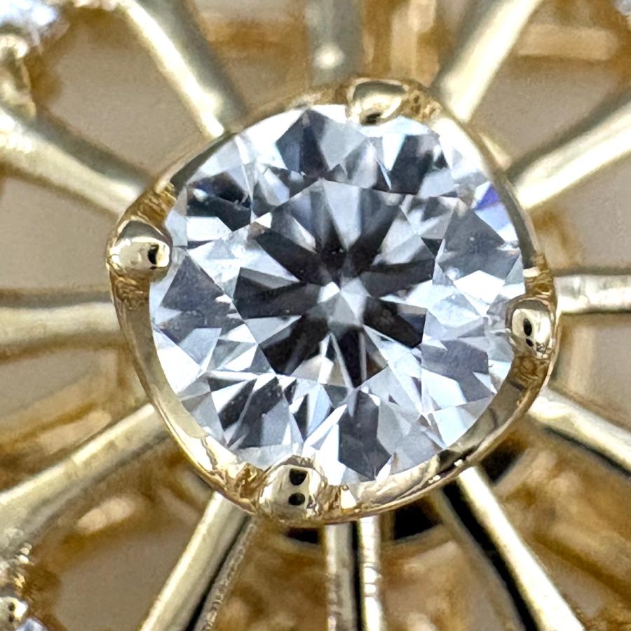 タサキ TASAKI メレダイヤ デザインブローチ YG イエローゴールド 観覧 