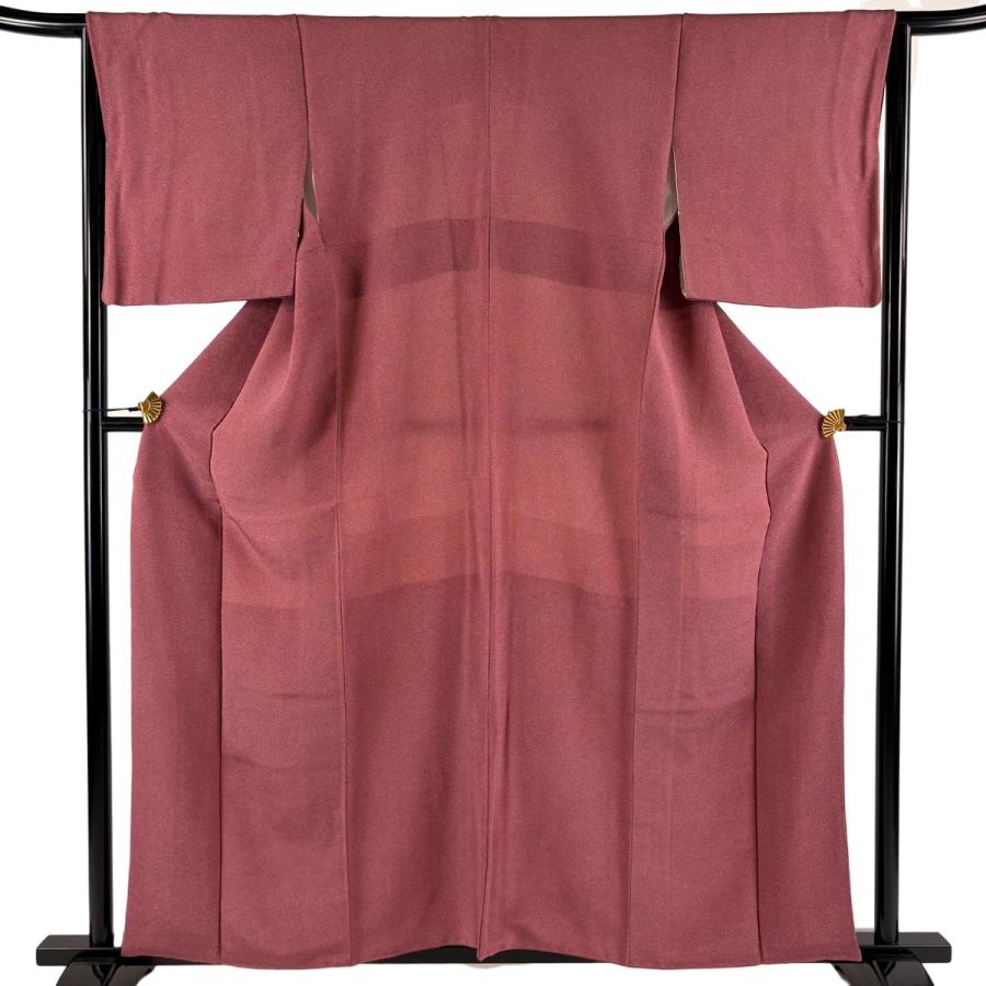 美品 江戸小紋 身丈158.5cm 裄丈65cm M 袷 鮫 本草木染 赤紫 正絹 優品