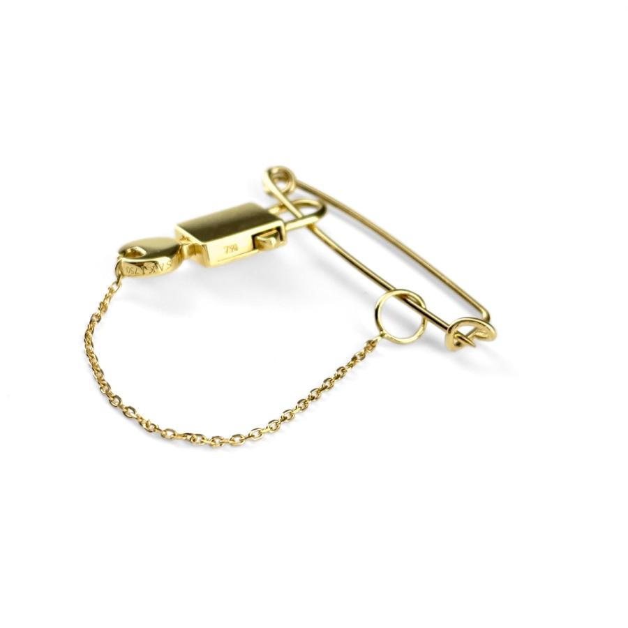 タサキ TASAKI シークレット　ロックキーブローチ YG イエローゴールド 南京錠モチーフ ブローチ 750 レディース 中古_1