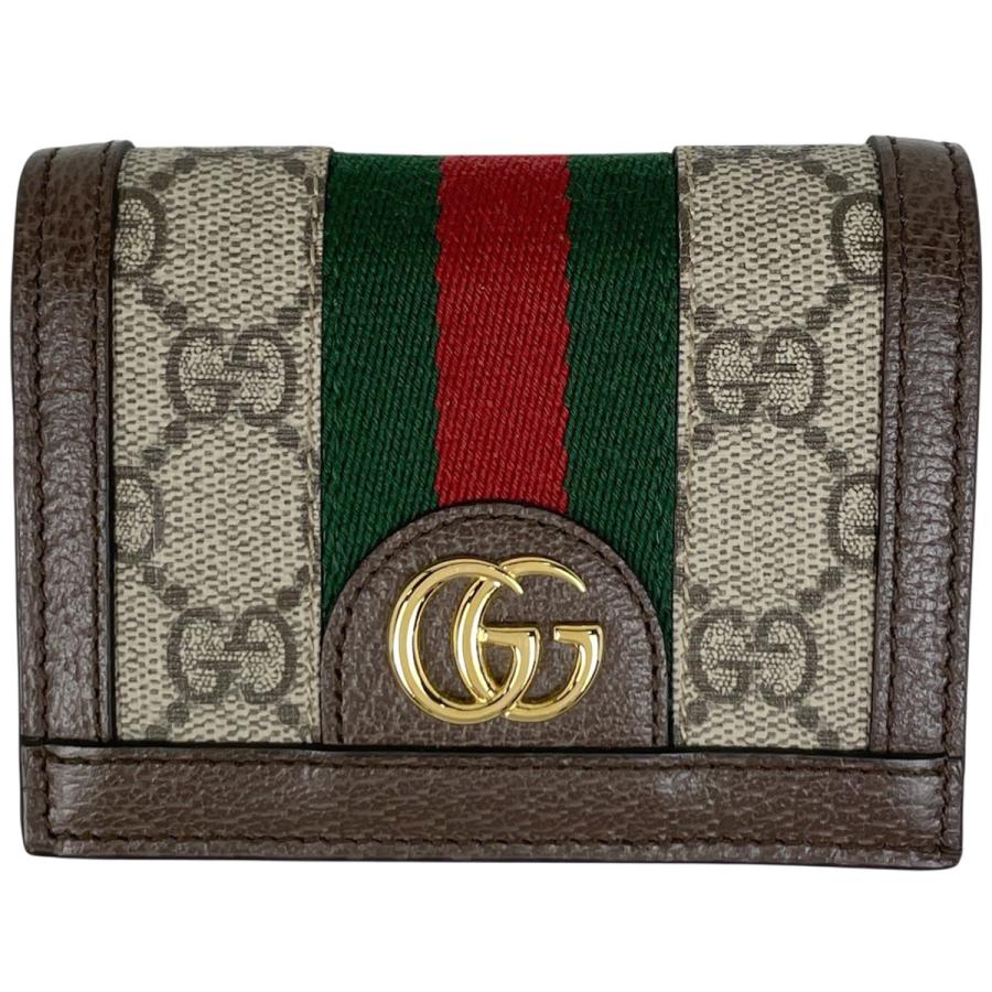 【美品】GUCCI グッチ 折り財布 財布 オフィディア シェリーライン GG GUCCI（グッチ） オフィディアGG 二つ折り財布 ウェブ GG柄 シェリー
