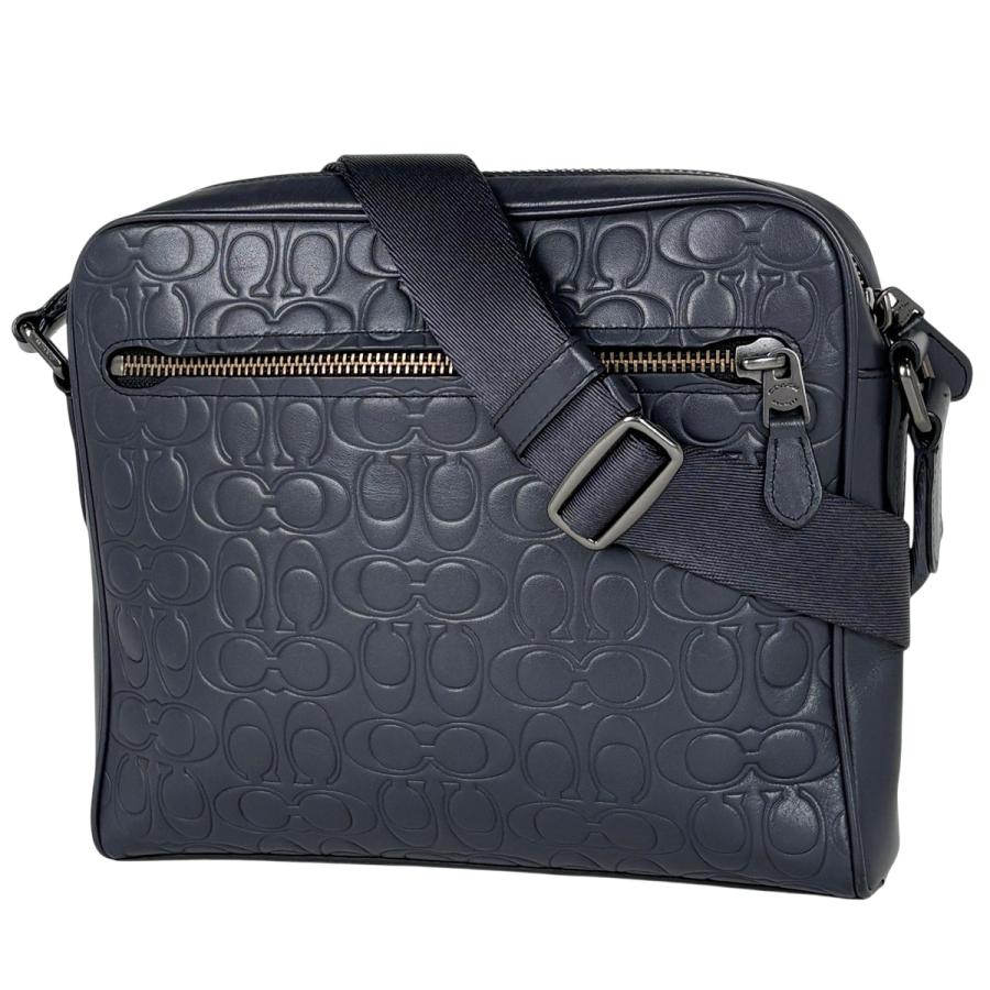 COACHコーチ ショルダーバッグ 未使用 COACH（コーチ） シグネチャー ショルダーバッグ レザー ネイビー