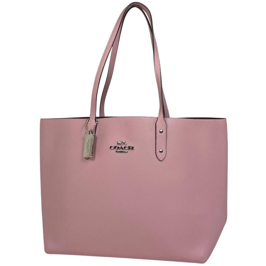 COACH（コーチ） ロゴ トートバッグ ショルダーバッグ レザー ピンク