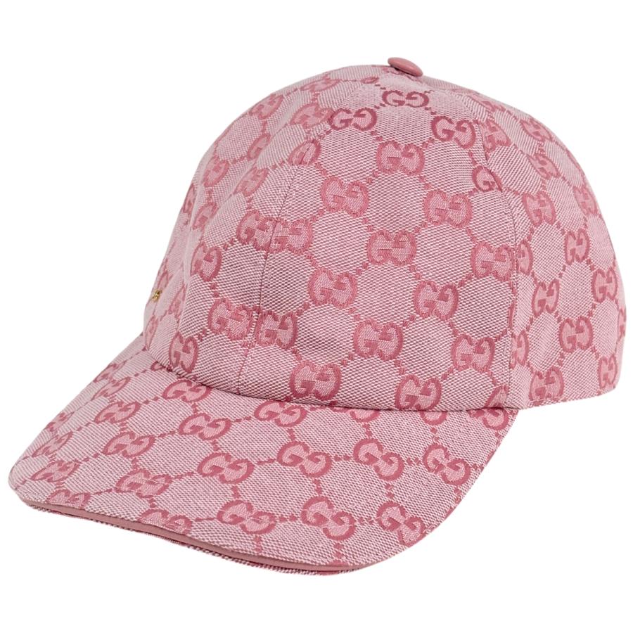 GUCCI グッチ バケットハット GG柄 ピンク 鑑定済み レア M GUCCI（グッチ） GUCCI GG柄 キャップ 帽子 キャップ 綿 ピンク