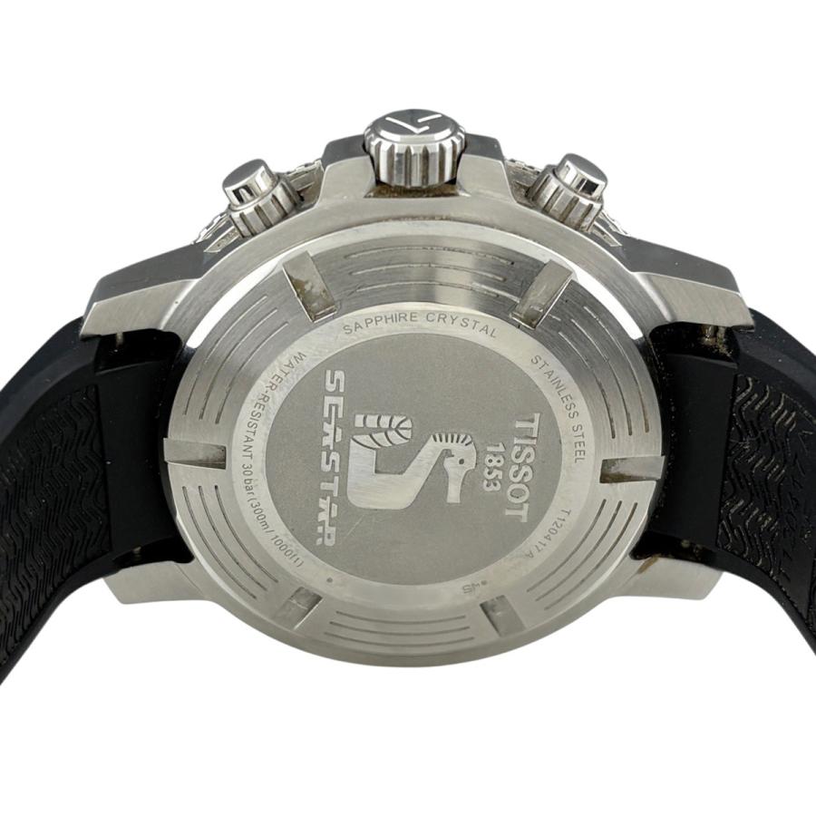 ティソ TISSOT シースター 1000 T120417A 腕時計 SS ラバー クォーツ ブルー系 メンズ 中古の画像