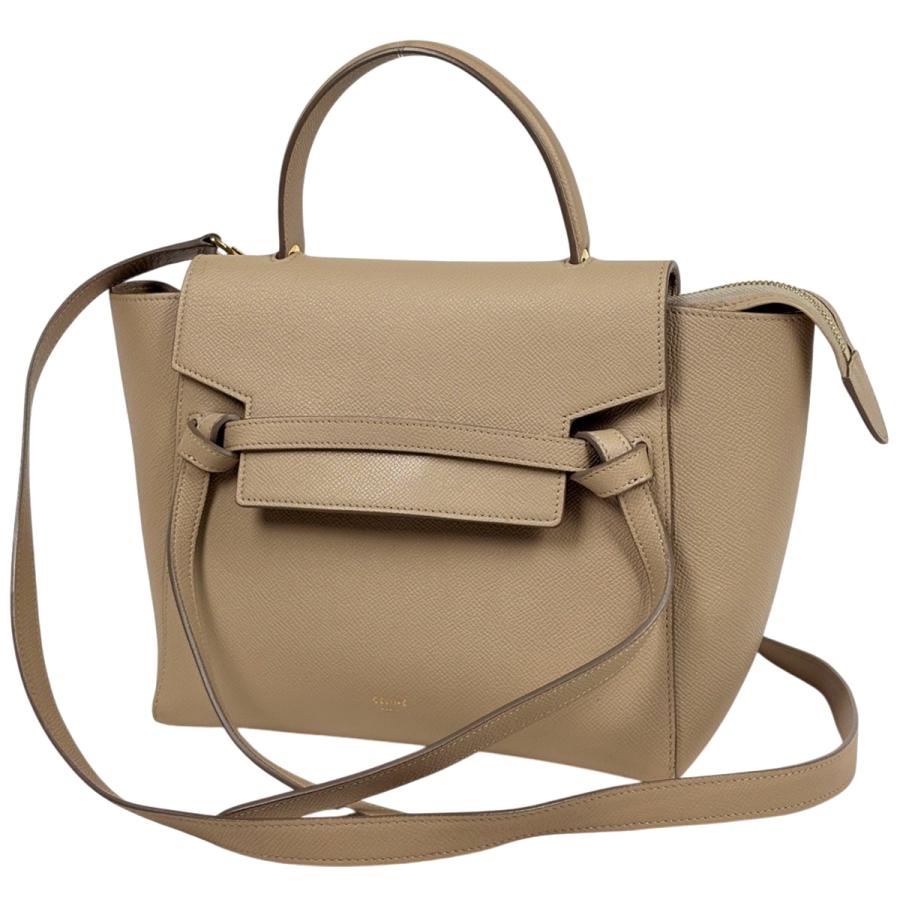 CELINE（セリーヌ） マイクロ ベルトバッグ 2WAY レザー ベージュ 