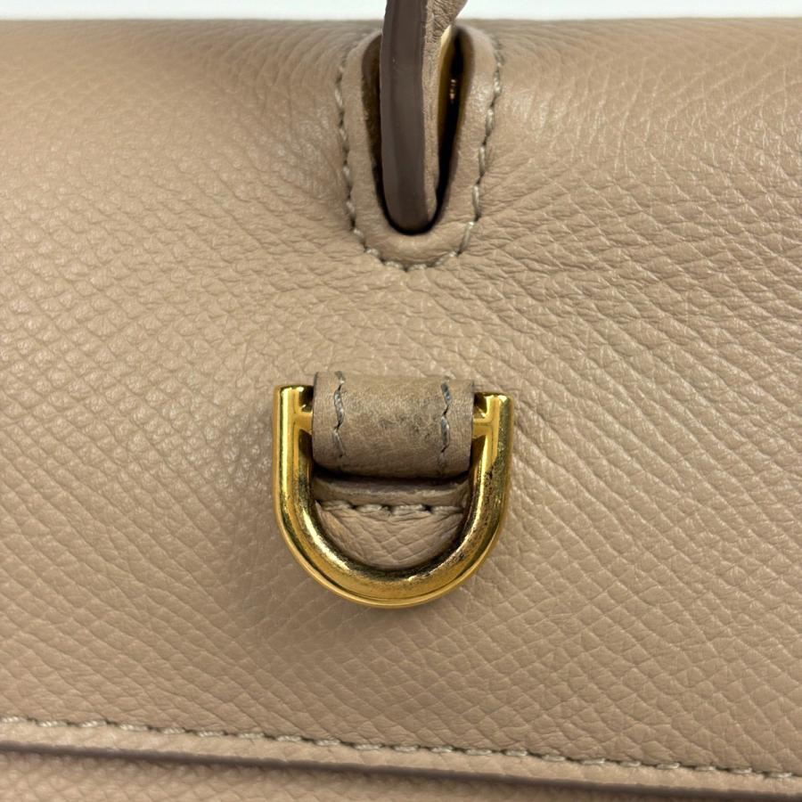 本物 セリーヌ CELINE ベルトバッグ マイクロ 2WAY ショルダーバッグ ハンドバッグ レザー ベージュ バッグ 中古・ CELINE（セリーヌ） ベルトバッグ マイクロ 2way ハンドバッグ