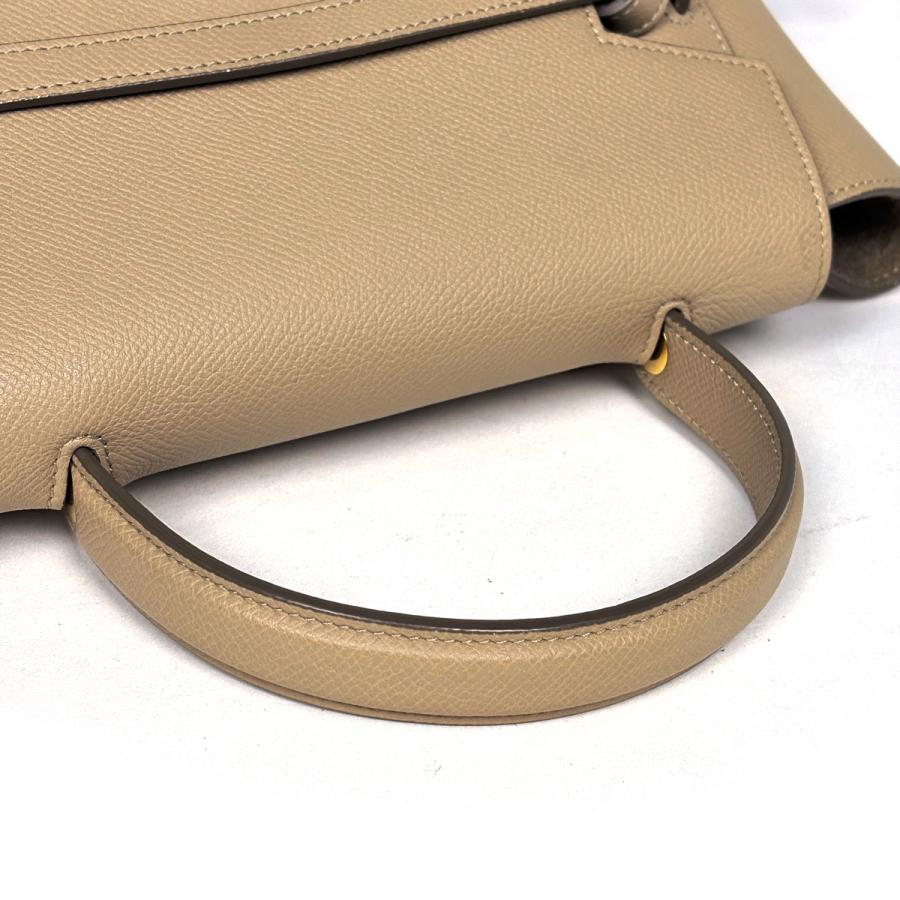本物 セリーヌ CELINE ベルトバッグ マイクロ 2WAY ショルダーバッグ ハンドバッグ レザー ベージュ バッグ 中古・ CELINE（セリーヌ） ベルトバッグ マイクロ 2way ハンドバッグ