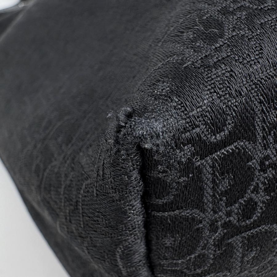 クリスチャンディオール Christian Dior ストリートシック ハンドバッグ ロゴ トロッター柄 キャンバス ブラック レディース 中古