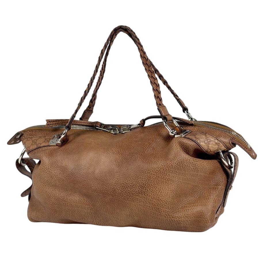 GUCCI（グッチ） グッチシマ ハンドバッグ レザー ブラウン 232959 