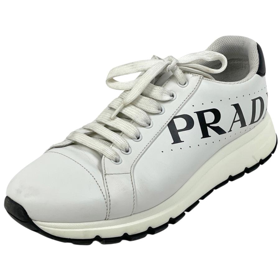 PRADA（プラダ） ロゴ スニーカー 靴 スニーカー レザー ホワイト