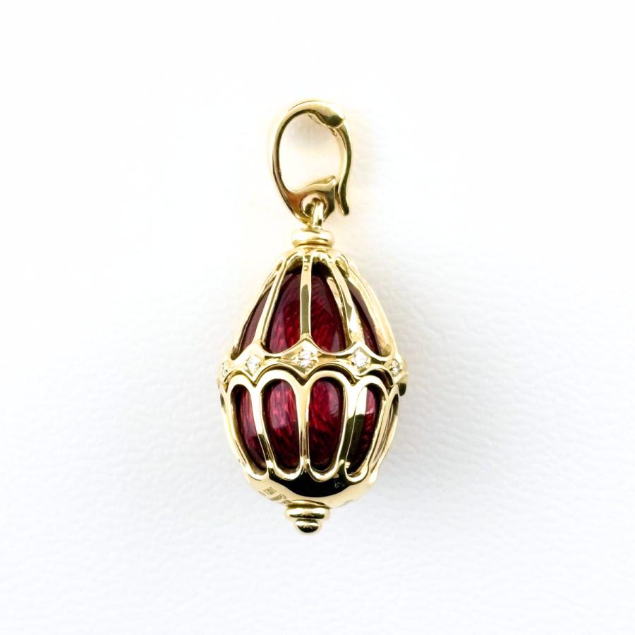 FABERGE メレダイヤ ペンダントトップ YG イエローゴールド エナメル 