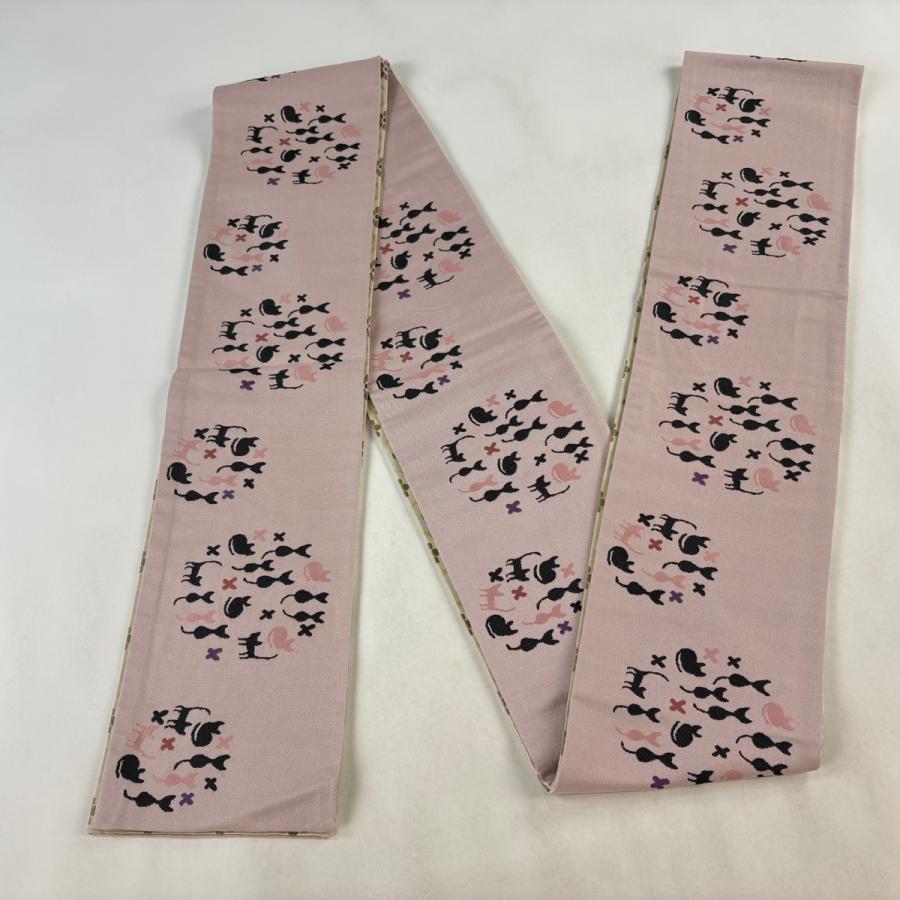 美品】帯/ピンク 美品】 名古屋帯 優品 夏帯 絽 八寸名古屋帯