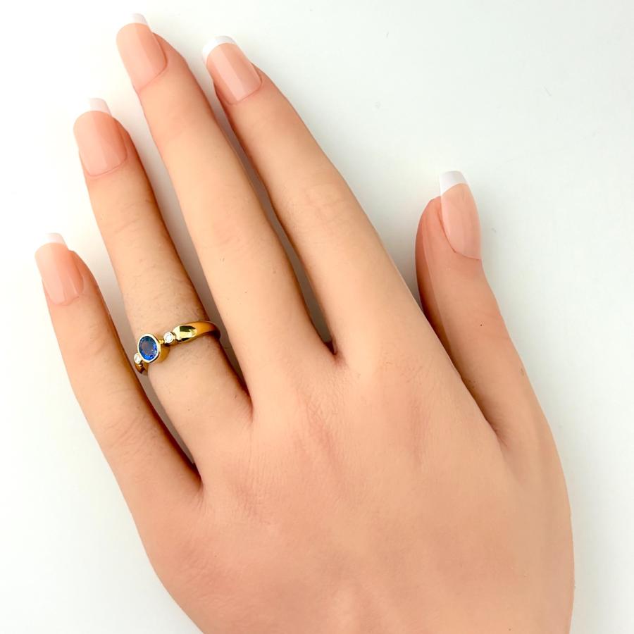 タサキ TASAKI サファイア デザインリング YG イエローゴールド