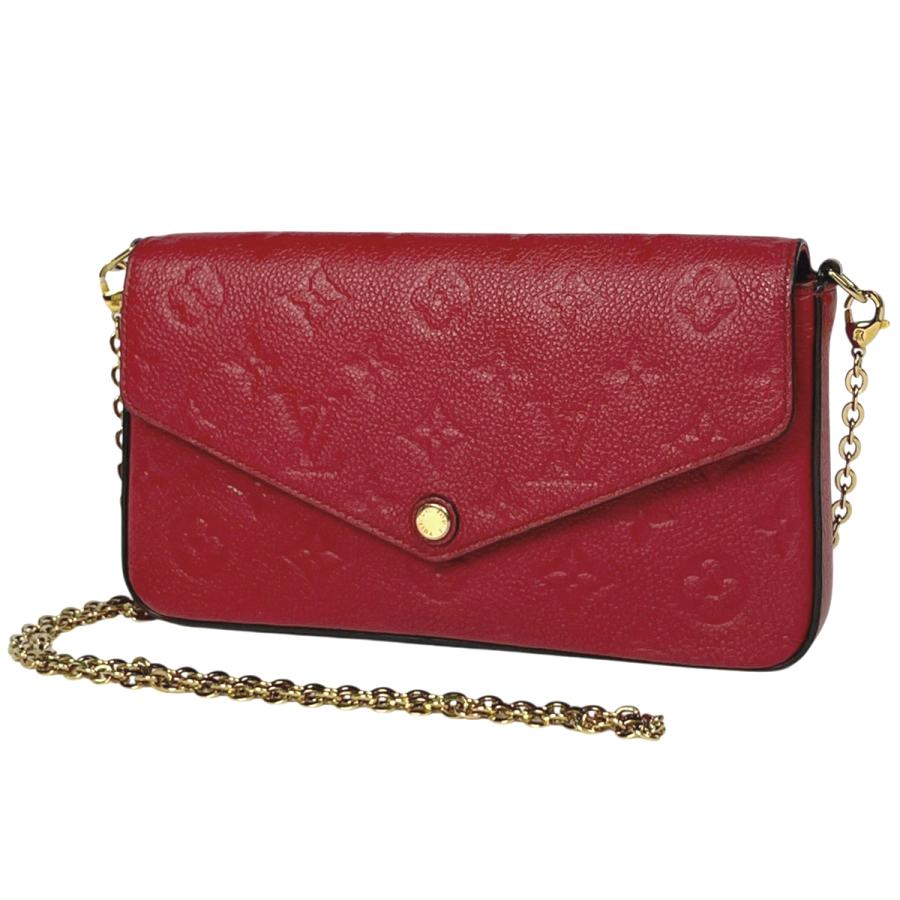 ルイ・ヴィトン LOUIS VUITTON ポシェット フェリシー ショルダーバッグ バッグ レザー モノグラム・アンプラント スカーレット レディース レッド系 M63700 【中古】 LOUIS VUITTON（ルイ・ヴィトン） ポシェット フェリシー 2WAY 長財布