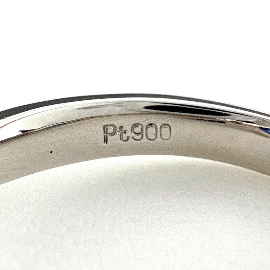 サファイア デザインリング プラチナ 指輪 メレダイヤ リング 12号 Pt900 サファイア ダイヤモンド レディース 中古_6