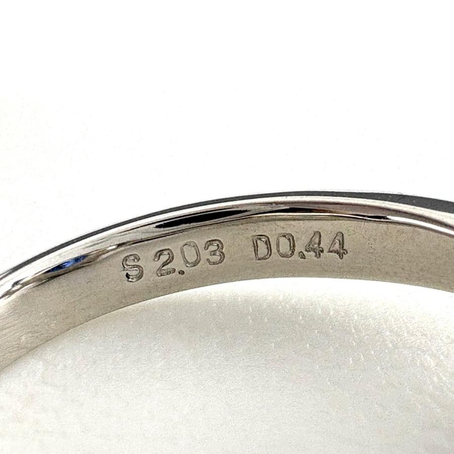 サファイア デザインリング プラチナ 指輪 メレダイヤ リング 12号 Pt900 サファイア ダイヤモンド レディース 中古_7