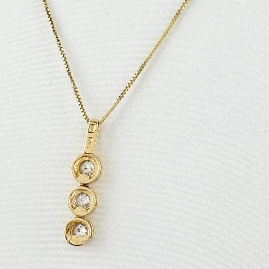 メレダイヤ デザインネックレス YG イエローゴールド ペンダント ネックレス K18 ダイヤモンド レディース 中古_2
