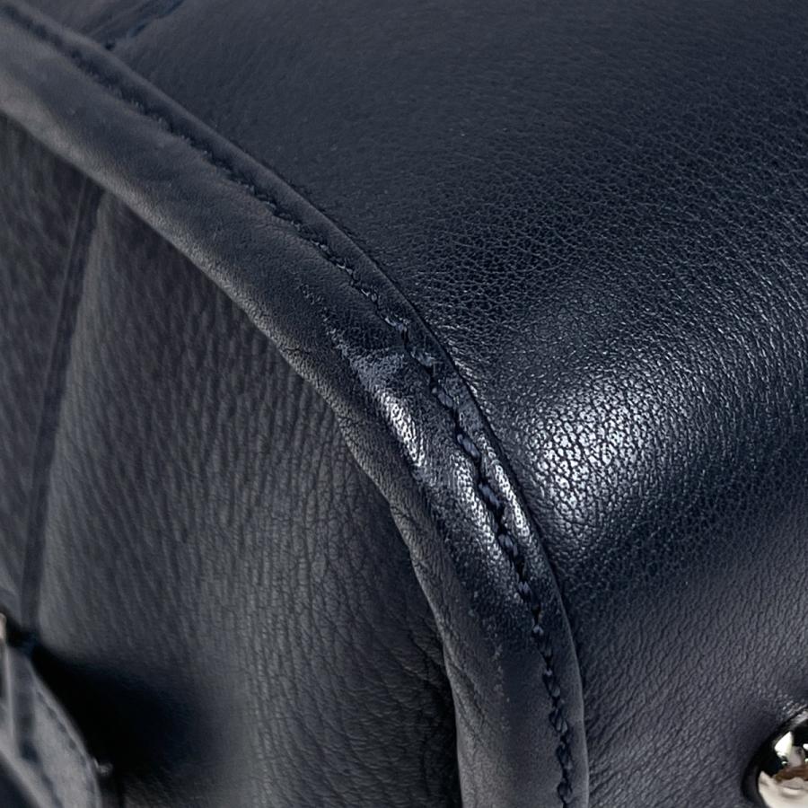 LOEWE（ロエベ） アマソナ28 アナグラム ハンドバッグ レザー ネイビー