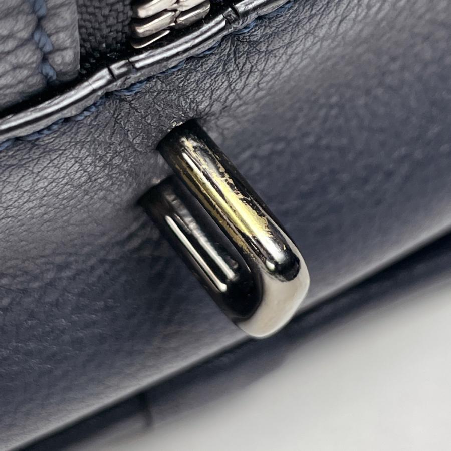 LOEWE（ロエベ） アマソナ28 アナグラム ハンドバッグ レザー ネイビー