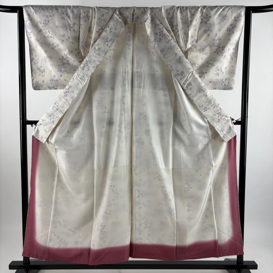 美品 大島紬 身丈155.5cm 裄丈64cm M 袷 証紙あり 花丸文 クリーム 正絹 名品 中古_2