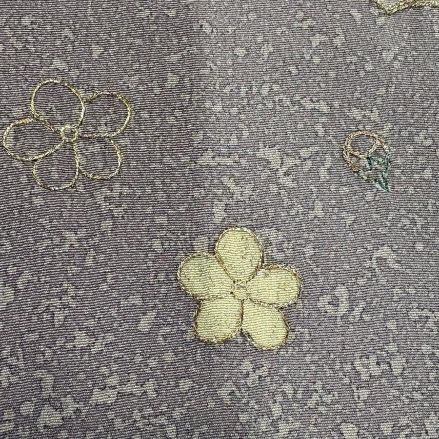 訪問着 身丈167cm 裄丈68cm L 袷 京屋林蔵 落款あり 草花 船 刺繍 金 