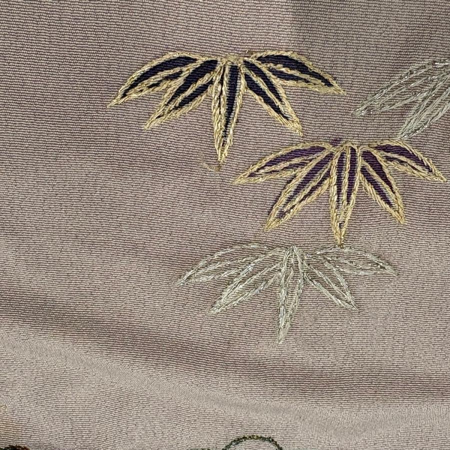 訪問着 身丈167cm 裄丈68cm L 袷 京屋林蔵 落款あり 草花 船 刺繍 金 