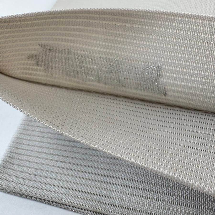 袋帯 秀品 夏帯 絽 市松流風 箔 灰色 六通 正絹 中古 : リユース