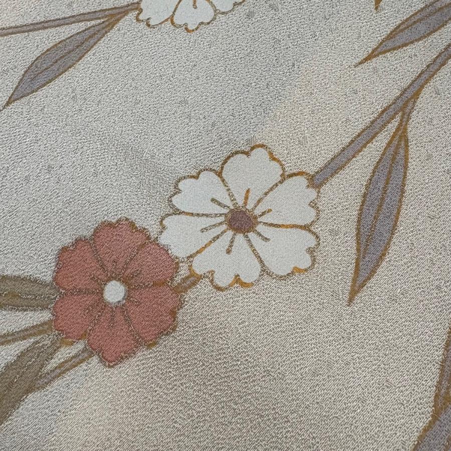 訪問着 身丈167cm 裄丈70cm L 袷 御所車 桜 金糸 金彩 青 正絹 秀品