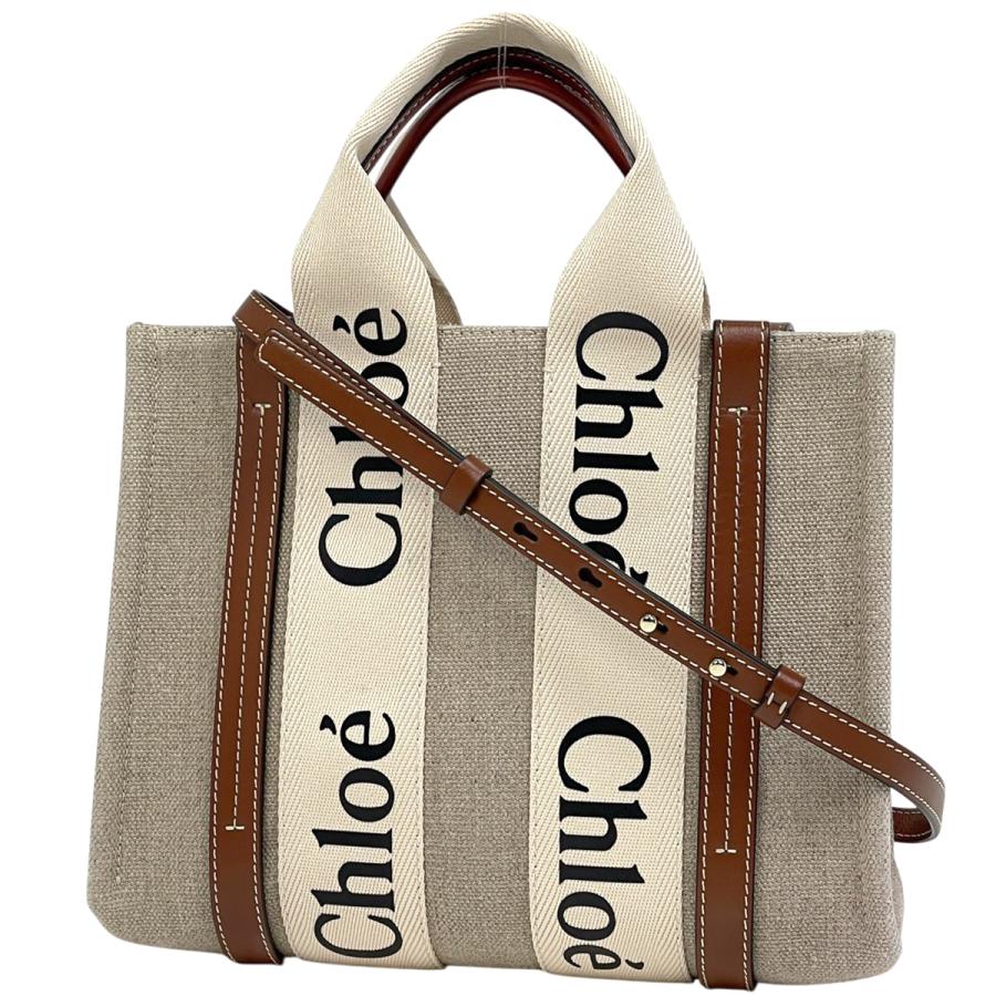 Chloe クロエ ウッディ スモール トートバッグ 2way キャンバス Chloe（クロエ） ウッディ スモール トートバッグ 2WAY トートバッグ
