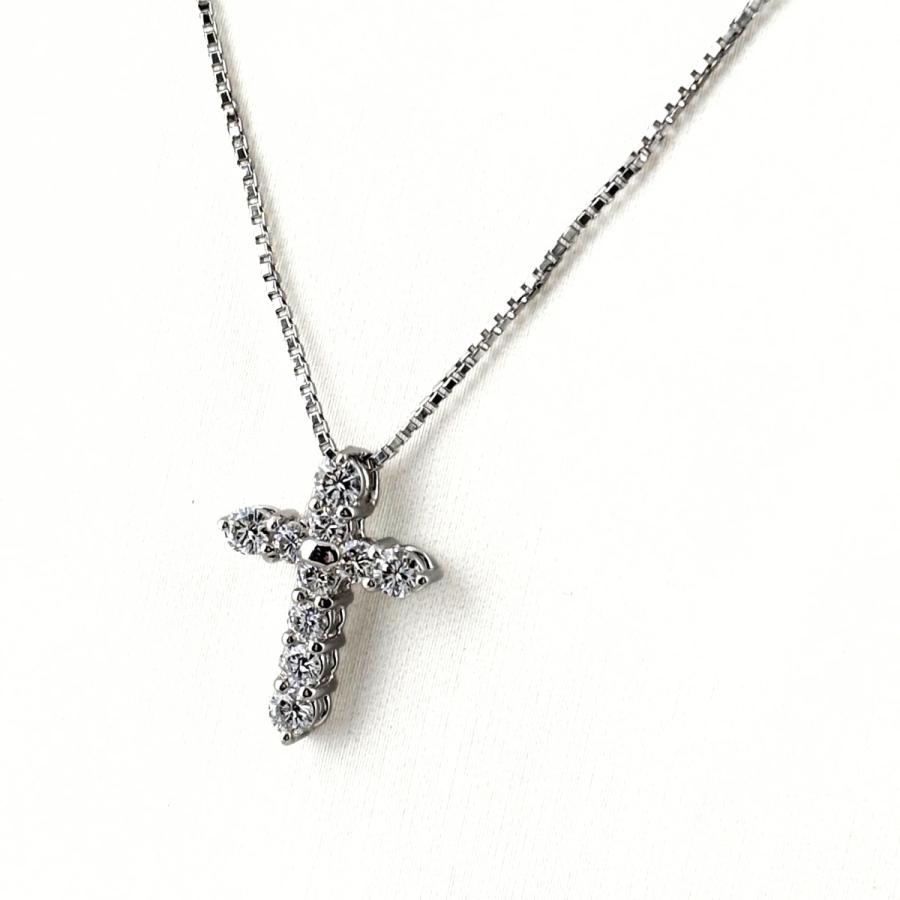 タサキ TASAKI クロスモチーフ ネックレス プラチナ ペンダント