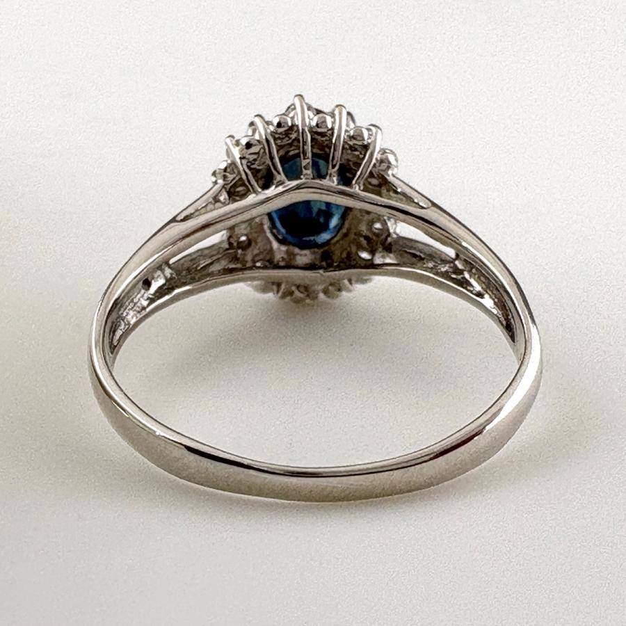 プラチナ850サファイヤダイヤリング サファイア デザインリング プラチナ 指輪 メレダイヤ リング 12号