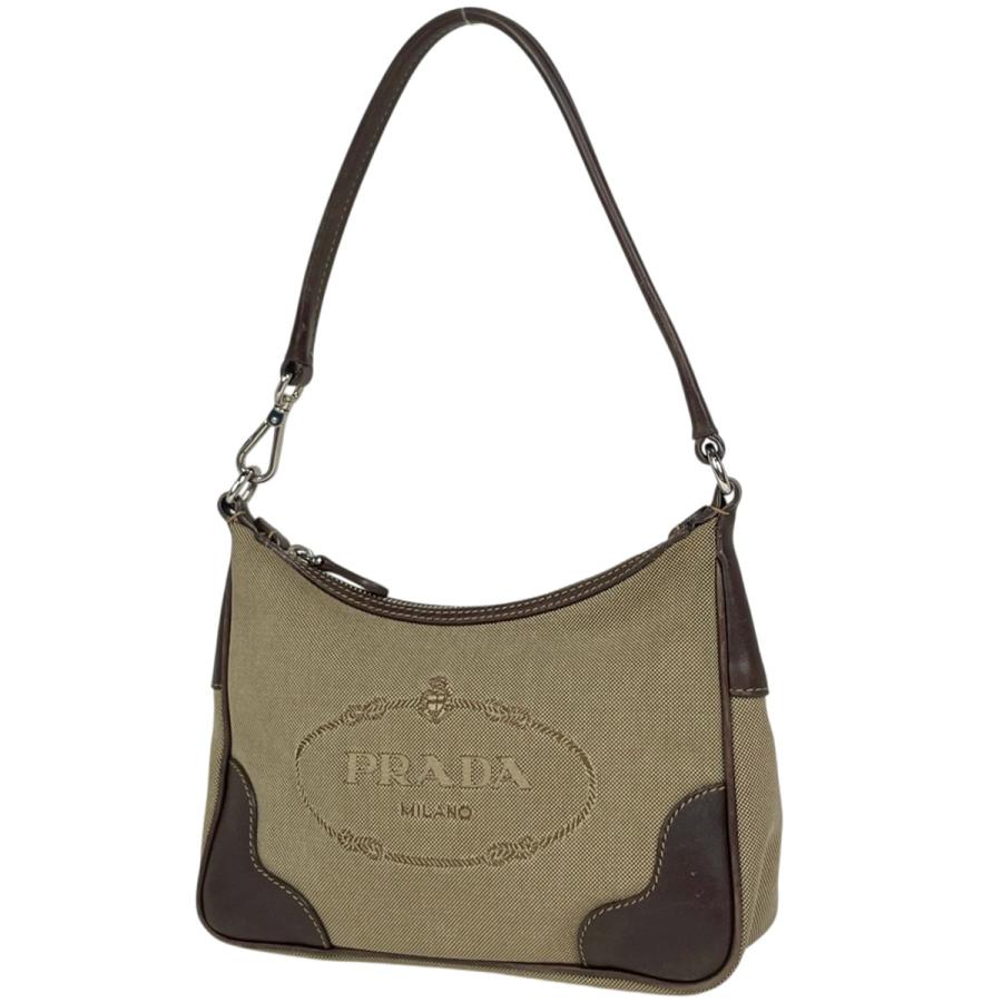 PRADA（プラダ） ロゴ ジャガード ハンドバッグ ポーチ ハンドバッグ 