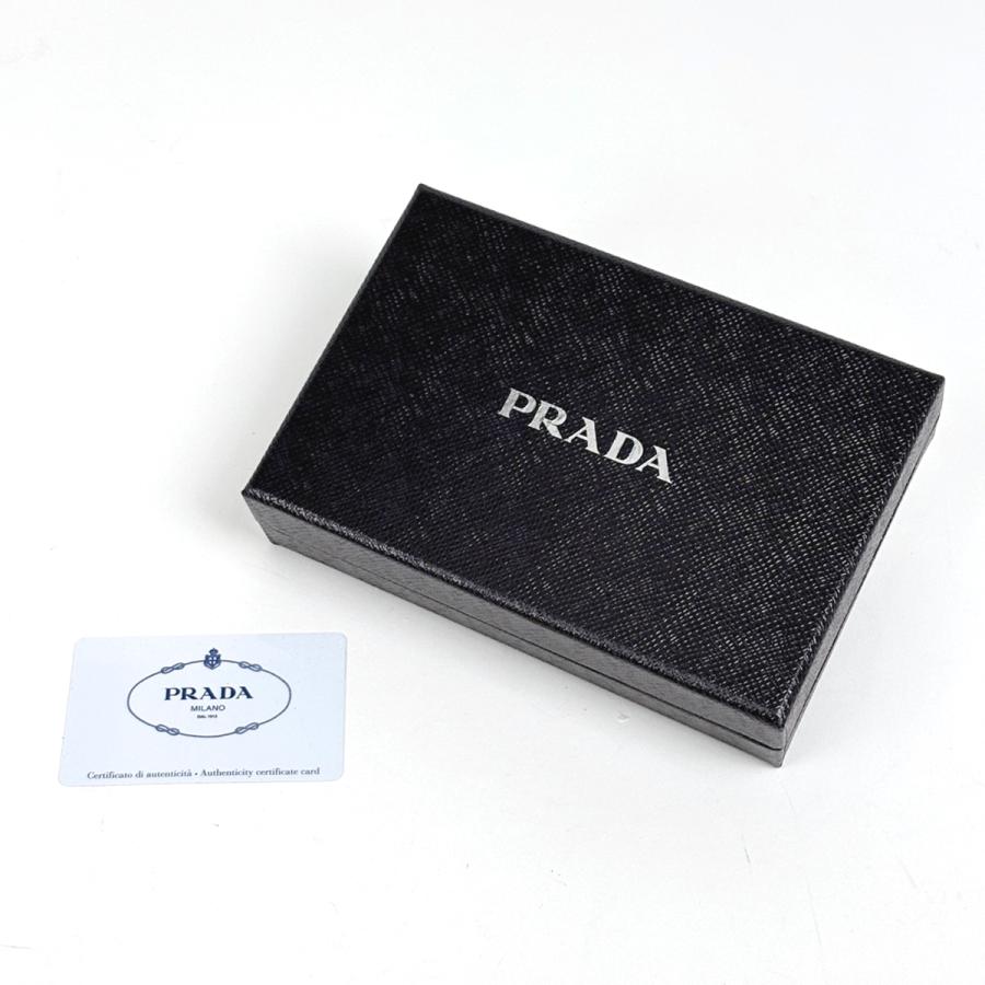 PRADA（プラダ） ロゴ 二つ折り財布 L字ファスナー サフィアーノレザー