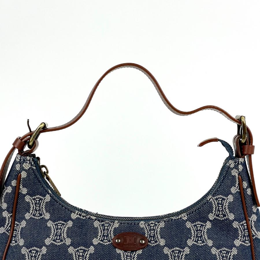 CELINE（セリーヌ） パリマカダム ショルダーバッグ デニム ブルー