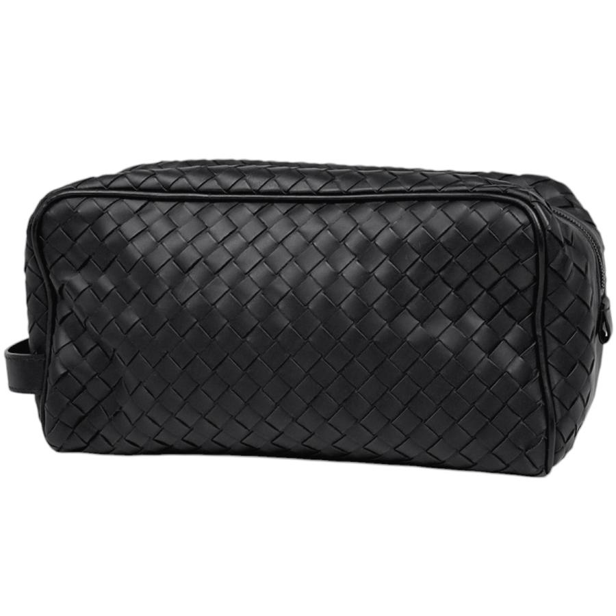 BOTTGAVENETA イントレチャート ハンドバッグ メンズ 黒色 レザー ボッテガヴェネタ BOTTEGAVENETA イントレチャート セカンドバッグ