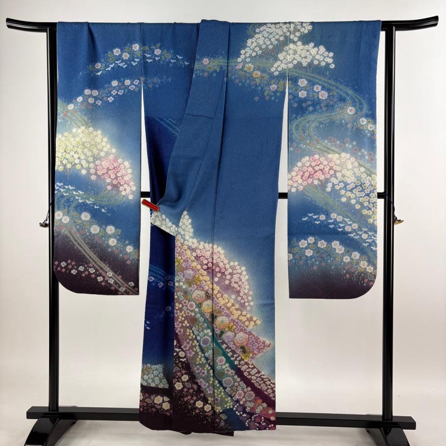 振袖 身丈156cm 裄丈66.5cm M 袷 吉乃一廉 落款あり 辻が花 金通し