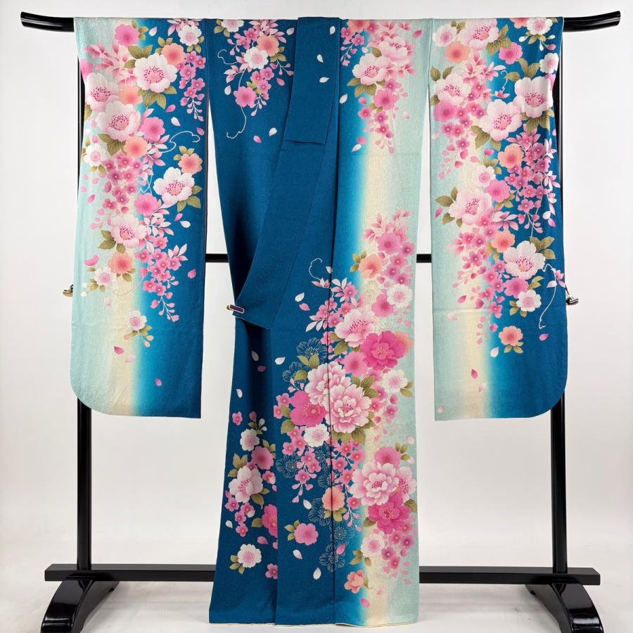 美品 振袖 身丈163cm 晴れ着ガード加工 暈し 花柄 和装 着物 #AB24 振袖 美品 逸品 身丈167cm 裄丈68cm 正絹 【】 美品 振袖 身丈167cm 裄
