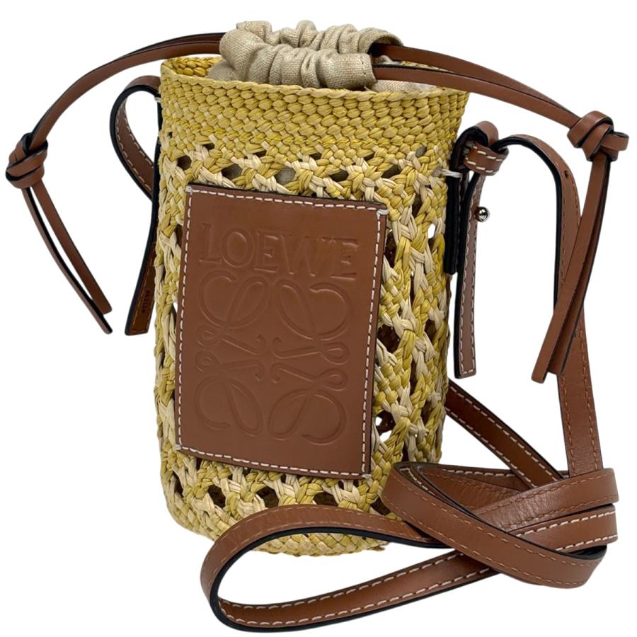 ロエベ ショルダーバッグ シリンダー ポケットバッグ ラフィア C000P71X01 LOEWE バッグ LOEWE（ロエベ） シリンダーポケット ショルダーバッグ アナグラム