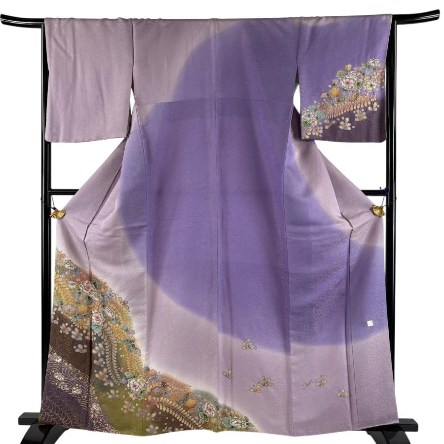 未着用に近い！美品＊絹絽＊紅藤色＊花柄＊夏物＊訪問着＊１６２ｃｍ＊裄６６ 未着用に近い！美品＊絹絽＊紅藤色＊花柄＊夏物＊訪問着＊162cm