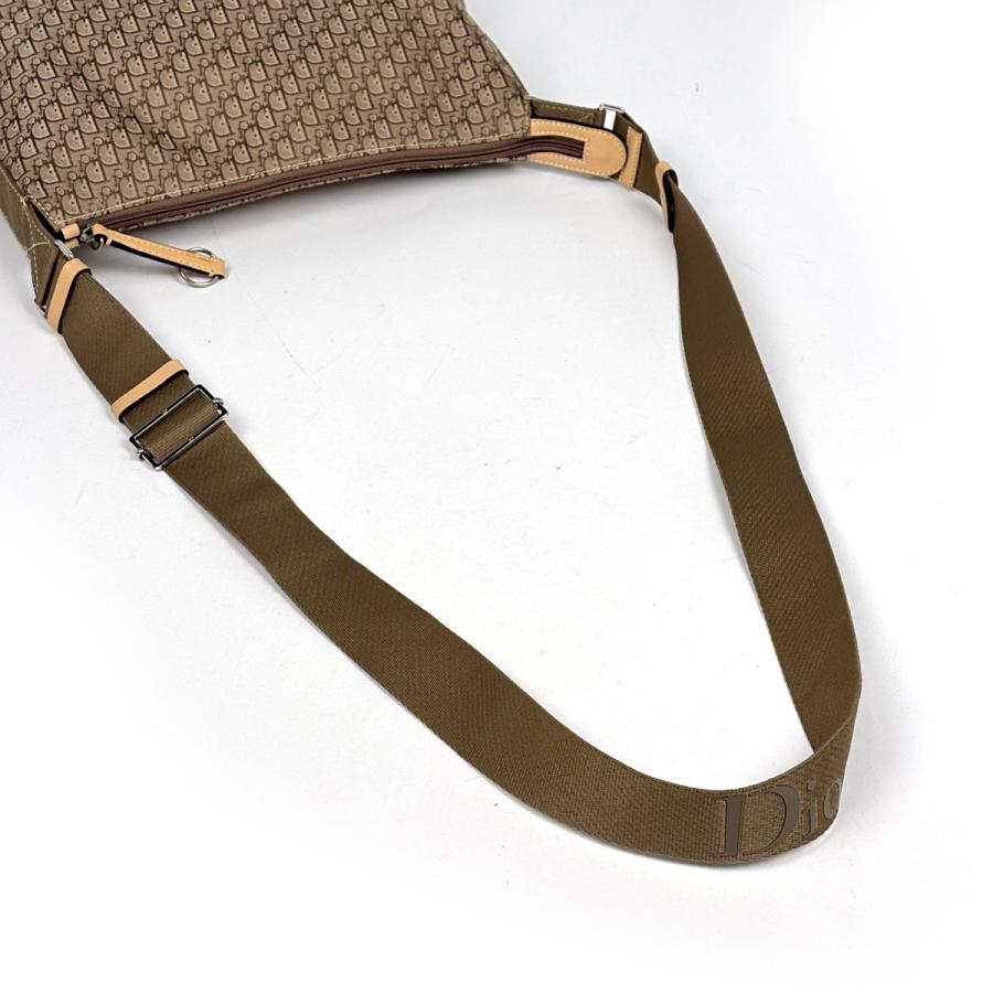 【美品】ディオール　ショルダーバッグ　トロッター　キャンバス　レザー　ブラウン Christian Dior（クリスチャン・ディオール） トロッター柄 ショルダー