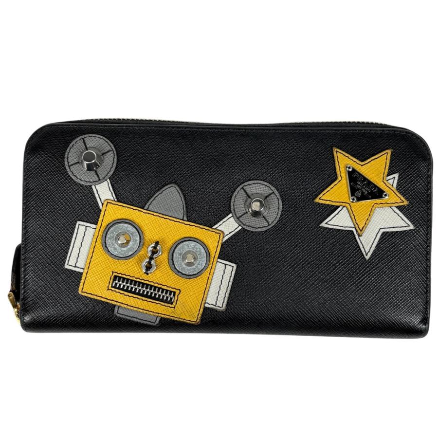PRADA（プラダ） ロゴプレート ラウンドファスナー 長財布 ロボット