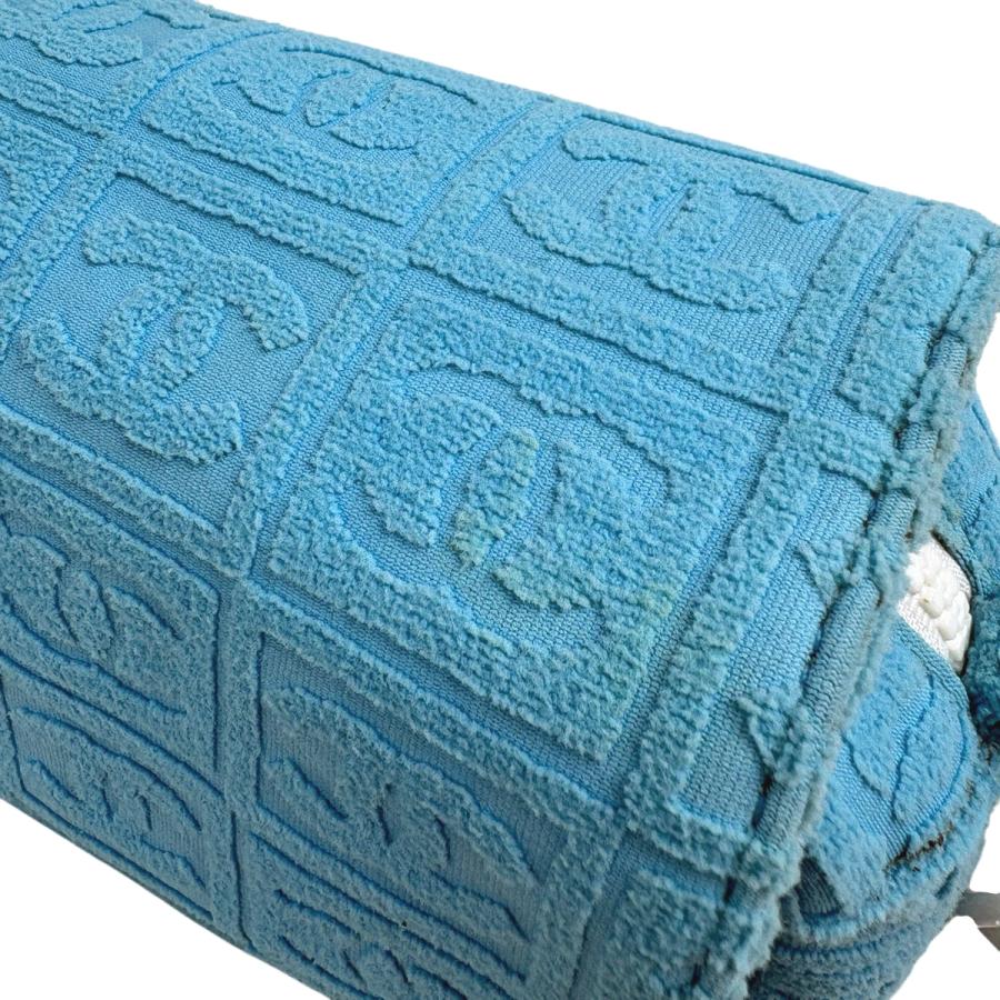 シャネル CHANEL ココマーク プラチェーン ショルダーバッグ ファブリック ライトブルー レディース 中古_7