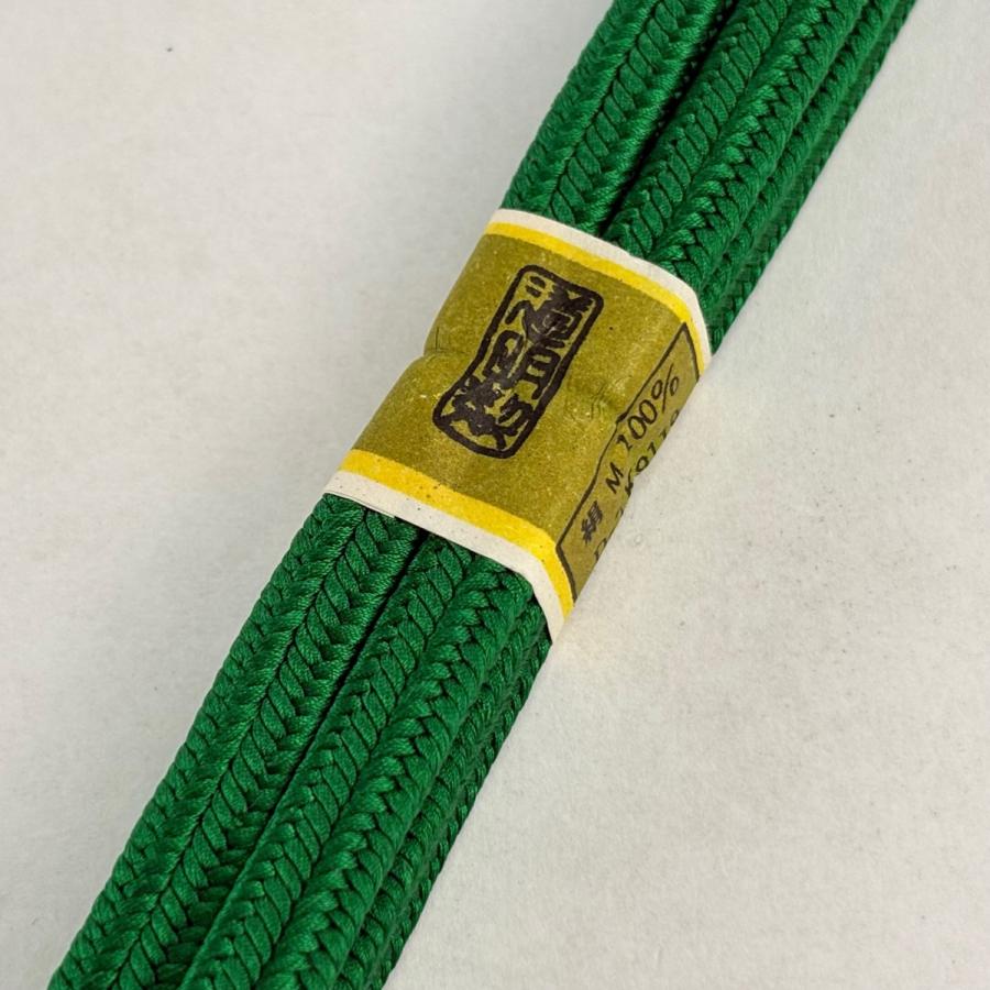 帯締め 名品 無形文化財 有職組紐 道明 緑 正絹 和装小物 中古 
