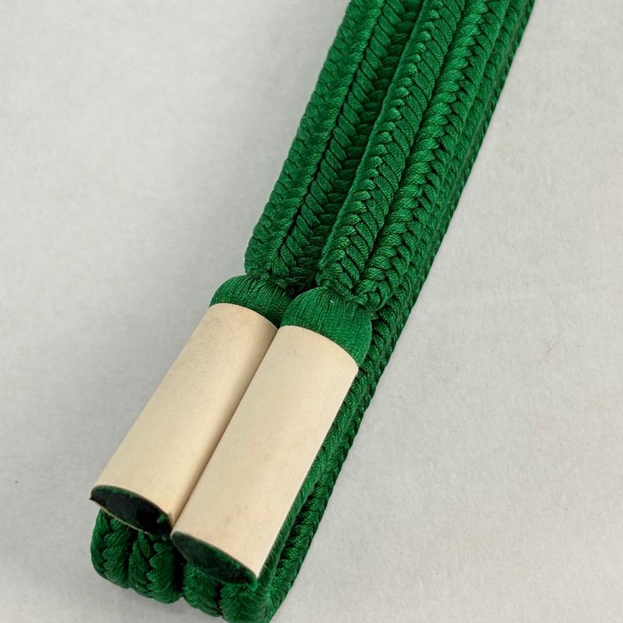 帯締め 名品 無形文化財 有職組紐 道明 緑 正絹 和装小物 中古 